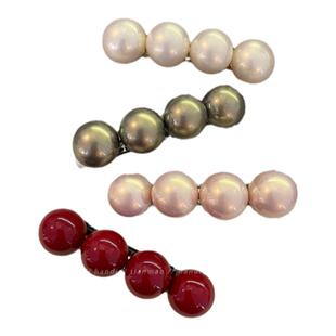 法式千金大珍珠发夹女后脑勺2025新款半扎发弹簧夹高级感夹子发饰