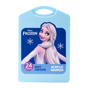 迪士尼联众儿童丙烯马克笔小学生专用水彩笔24色一年级幼儿园不透色可叠色美术笔男女孩高颜值速干画画笔36色