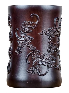 黑檀实木笔筒办公室桌面书桌整理