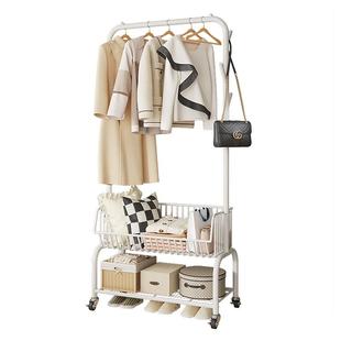 网红晾衣架落地移动家用卧室内宿舍挂隔夜衣服架子挂包收纳衣帽架