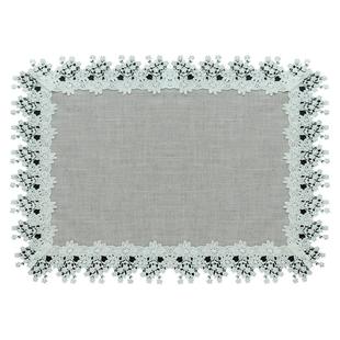 唯米9978简约美式麻棉蕾丝家用小圆桌布茶几布百搭长方形餐桌布艺