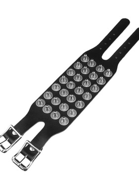 奶嘴钉圆形垫片黑暗宽柔软皮手链