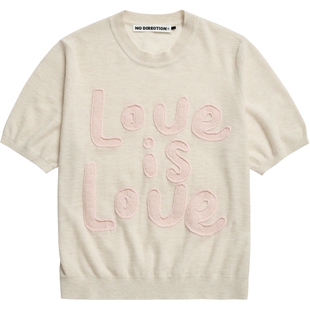 NO DIRECTION+ “Love is love”短袖圆领针织衫N610102620A