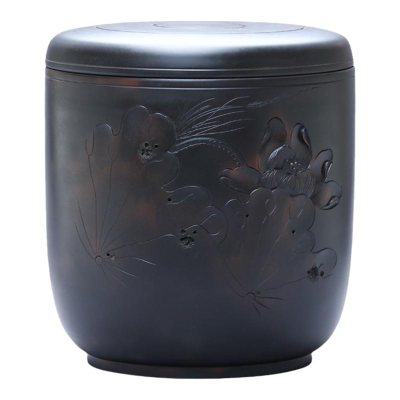 建水紫陶浮雕七饼缸散茶1斤半