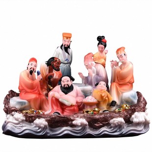 八仙过海神像摆件吕祖吕洞宾何仙姑铁拐李曹国舅汉钟离神像汉白玉