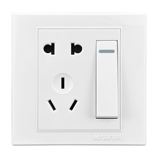 曼科J1000开关插座面板二三插单双控86型明暗装58孔电源空调插16a