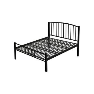 现代简约黑色铁架床民宿单人床轻奢高端铁艺床复古双人床加密床网