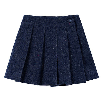 允儿妈女童假两件牛仔百褶裤裙