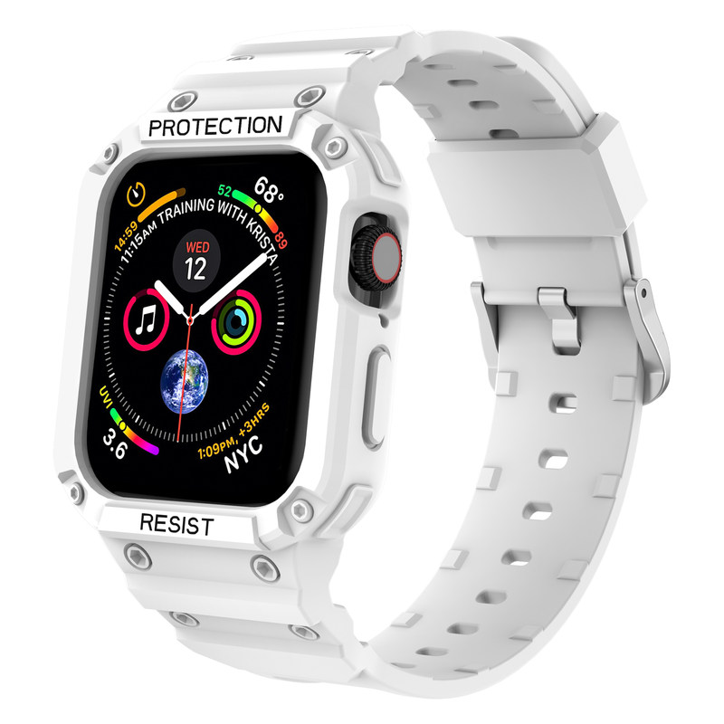 适用iwatch表带全包表壳运动腕带