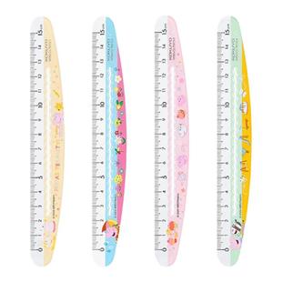 【小猪佩奇联名】日本KOKUYO国誉尺子波浪弯弯尺限定款直尺多功能带波浪线15cm刻度尺中小学生高颜值绘图测量
