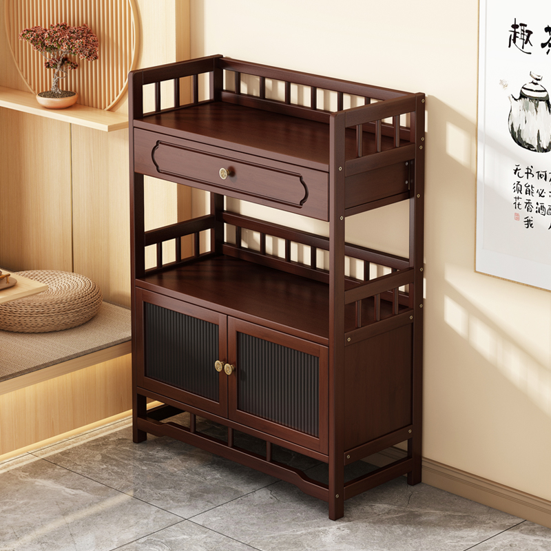 茶水柜茶柜置物架客厅家用茶台边茶叶柜茶室茶具收纳柜摆件展示柜
