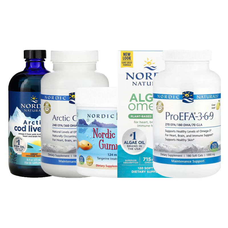 Nordic Naturals北极鳕鱼肝油欧欧米伽Omega藻类ProEFA-3-6-9软糖