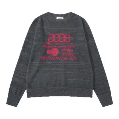 【现货】callmebabysoft韩国小众AEAE字母logo提花圆领针织衫毛衣