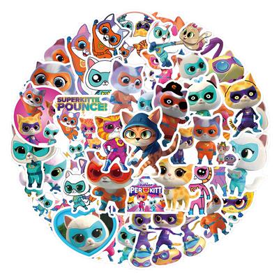 50张超级小猫卡通防水装饰贴纸