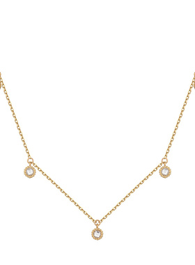 一撇一捺YPYN流光星语锁骨链女9K金项链满天星人造水晶老钱风颈饰