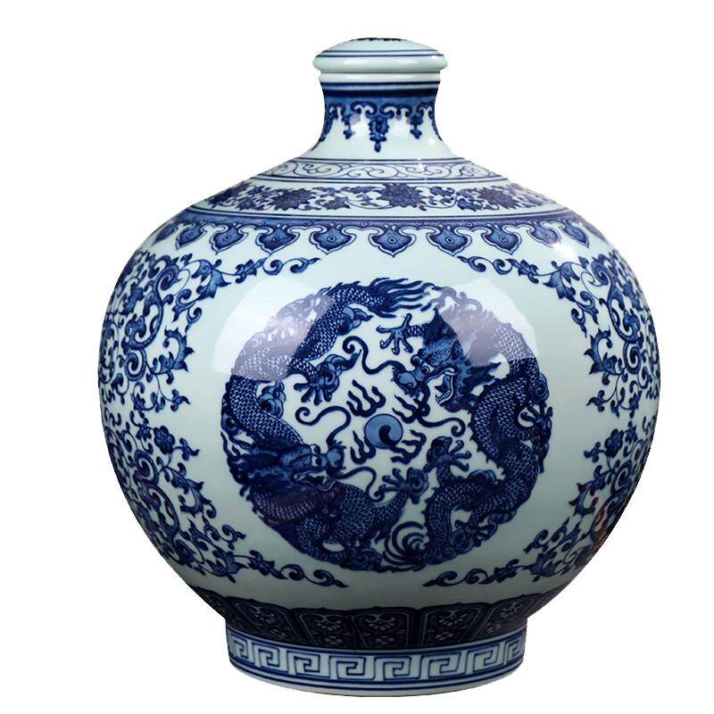 手绘酒瓶景德镇复古青花密封性好
