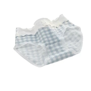 卡哇伊小兔卡通盐系清新蓝A类婴儿棉10A抑菌裆纯棉中通三角内裤女