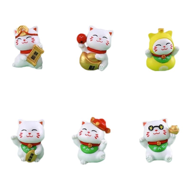 招财猫车载摆件迷你树脂公仔