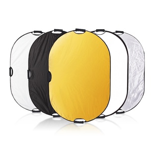 Selens 椭圆形反光板小型迷你30cm 80*120cm补光板五合一柔光板便携折叠手提摄影拍照直播手持金银色打光板