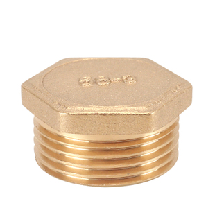 黄铜水管堵头丝堵帽4分6分1寸内外丝塞头管帽1.2/1.5/2寸堵盖塞子