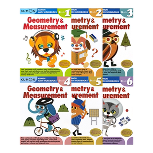Kumon 公文式教育 数学几何和测量练习册 Math Workbooks Geometry & Measurement 小学1-6年级 数学专项练习教辅 英语原版进口