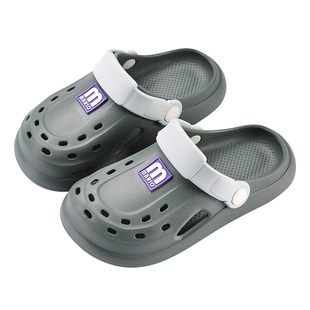 幸福玛丽男童洞洞鞋宝宝夏季eva软底外穿沙滩鞋包头男孩儿童拖鞋