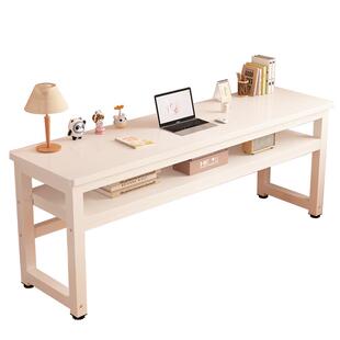 实木书桌家用女生卧室长条桌简易出租屋靠墙长桌子工作台窄电脑桌