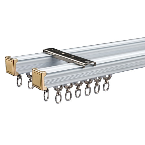 提籁雅加厚铝合金窗帘轨道滑轨道窗帘配件U型L型窗帘轨道窗帘杆