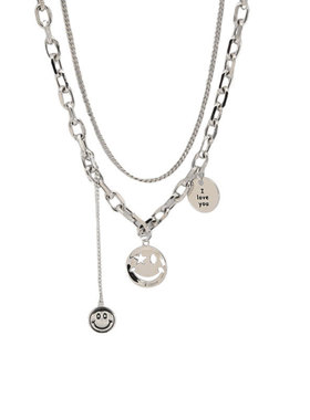 纯银双层冷淡风韩国ins毛衣链