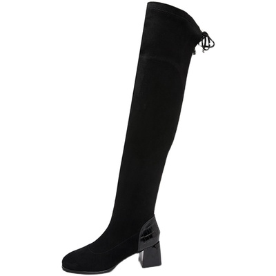 aee/爱意长靴女过膝秋冬粗跟靴子