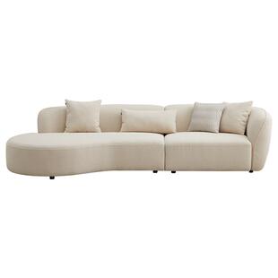 全友家居奶油风布艺弧形沙发2025新款客厅休闲网红创意沙发家具