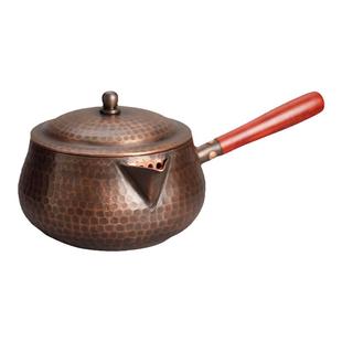 清沁堂大容量纯铜烤茶罐带盖紫铜罐罐茶煮茶器纯手工中式铜壶套装