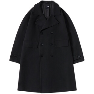 NMAX大码男装潮牌秋季中长款防风大衣加肥加大痞帅呢子外套