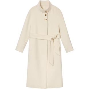 ToyzY 100%白羊绒大衣女双面呢立领毛呢外套2025冬新款ZC35380010