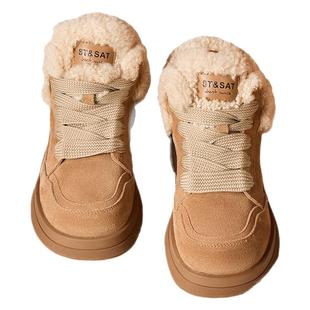 星期六加绒加厚雪地靴冬季新款厚底增高女鞋防滑东北毛毛鞋子