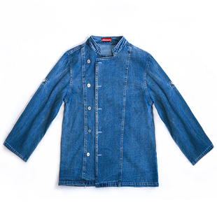 谢霆锋同款厨师工作服短袖男后厨房高级定制餐饮酒店餐厅长袖夏季