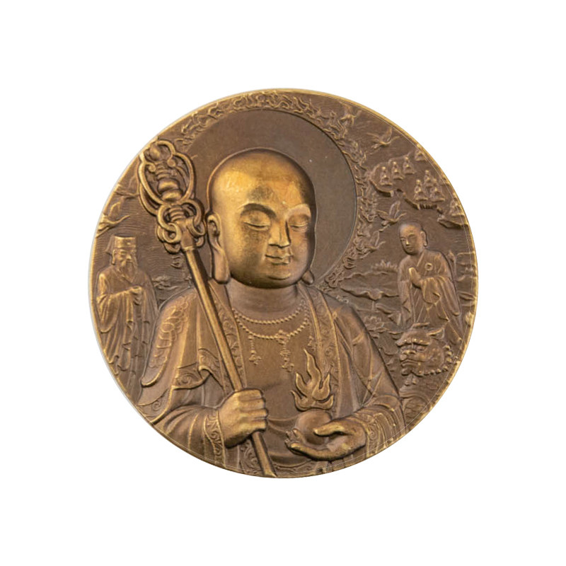 启明文房四大菩萨黄铜镇尺镇纸