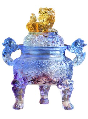 古法琉璃中式风宣德炉供佛用品