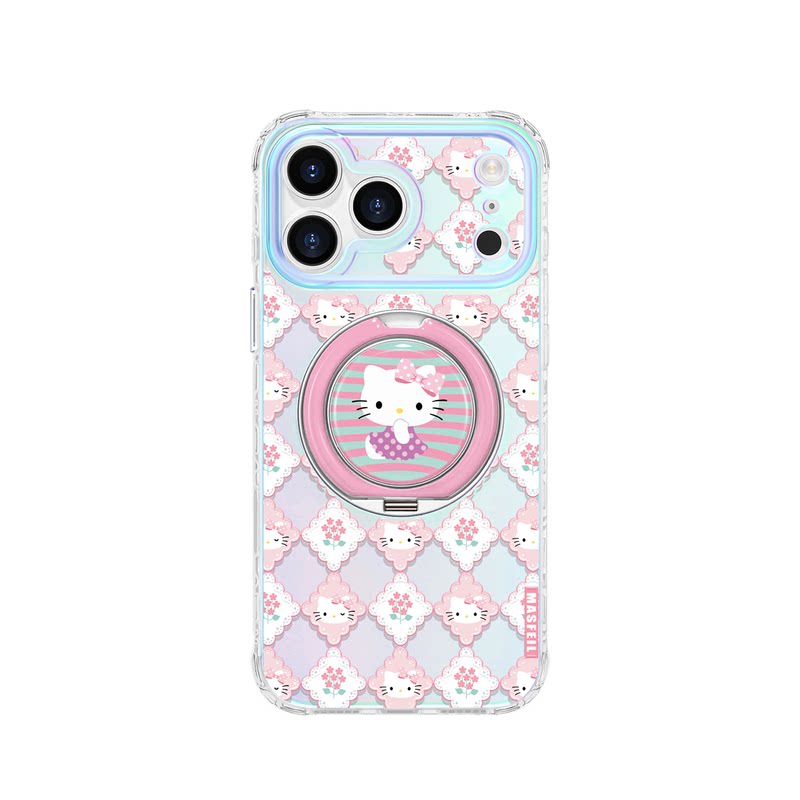 MASFEIL × 花窗猫咪适用苹果18Promax手机壳新款Lo9带支架iPhone18Pro保护套ip17高级16支点可爱13pm好看15