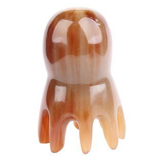 正品实心白牛角梳头部经络梳子章鱼按摩头皮家用男女洗头刷天然