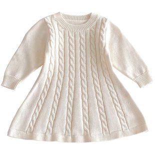 女童秋装连衣裙秋冬女宝宝洋气针织棉线毛衣裙子秋季洋气女孩套装