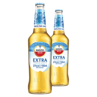 Amstel红爵啤酒Extra 460ml*6白瓶 整箱 官方正品