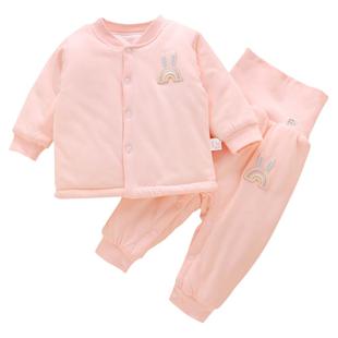 新生婴儿夹棉衣服秋冬季套装初生宝宝幼儿月纯棉保暖分体棉服冬装