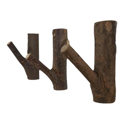 实木树枝挂钩装饰衣帽架墙面