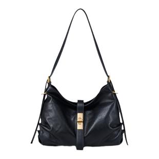 迪桑娜女包晚风时尚单肩斜挎包真皮包大容量小众腋下包通勤hobo包