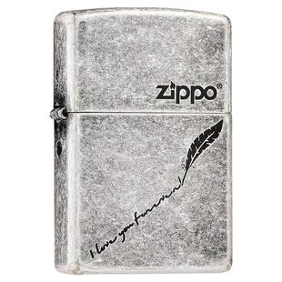 Zippo防风打火机煤油官方正品古银定制刻字送七夕节男友生日礼物