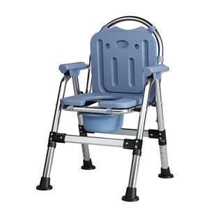 坐便器老人移动马桶可折叠不锈钢坐便椅家用厕所凳子残疾人洗澡椅