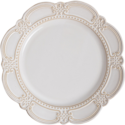 肆月法式高温花边浮雕陶瓷平盘