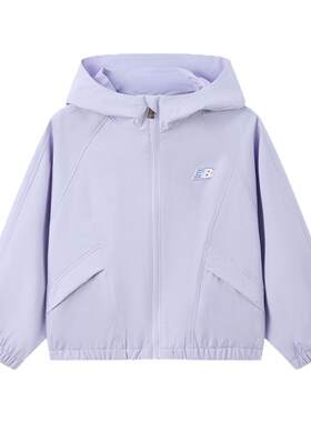 New Balance nb童装女童春秋时尚休闲紫色连帽短款外套ND7AF14152