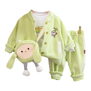 女宝宝春装1周岁2七6一8八7九9十5个月婴儿衣服女孩分体外套装秋3